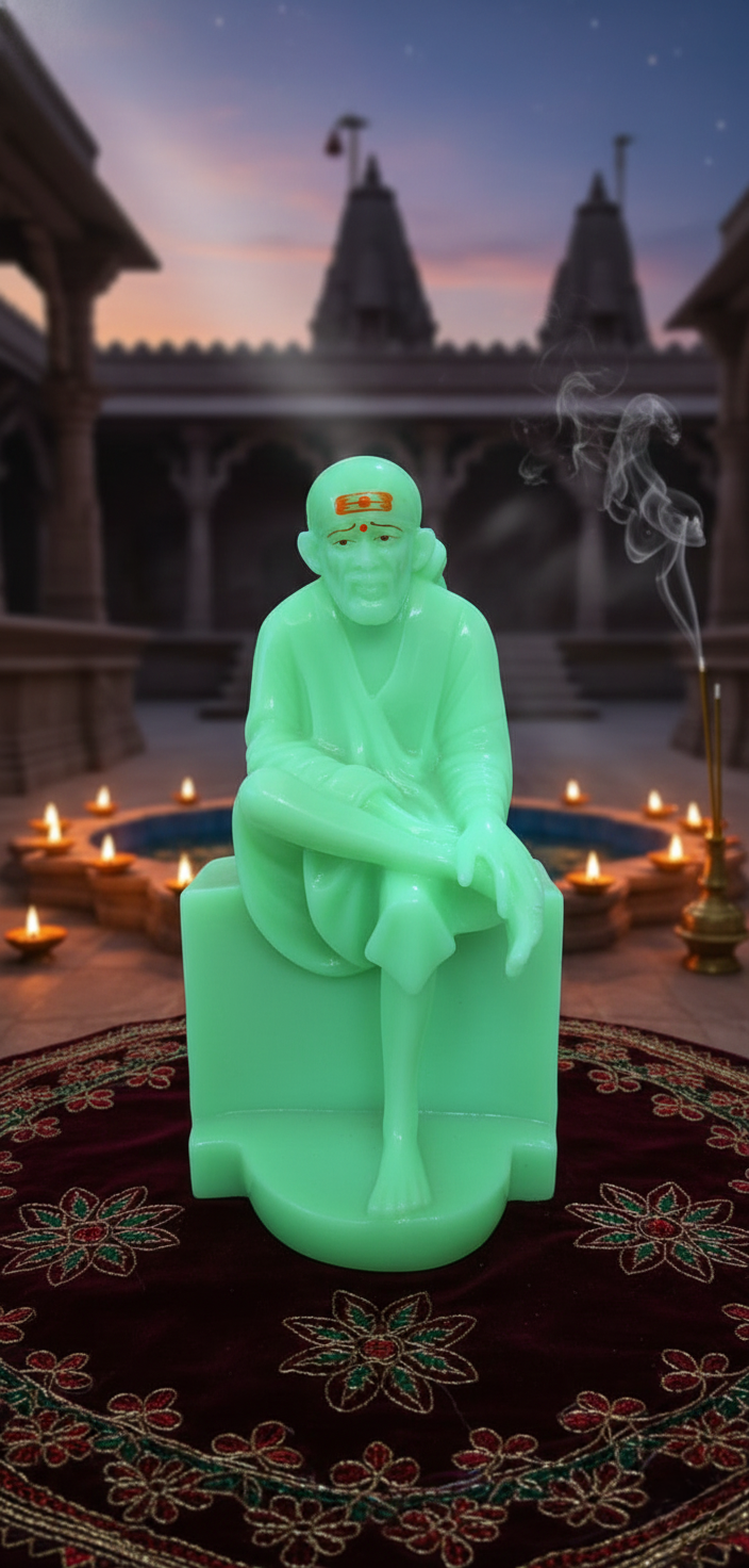 Unique Radium Shree Sai Baba Moorti - Glow in the Dark