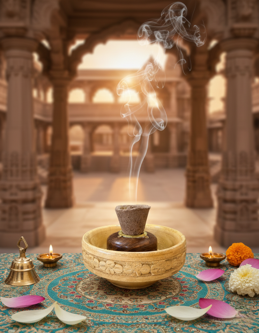 2-in-1 Agarbatti & Sambrani Stand | Ash Catcher for Pooja Room decor