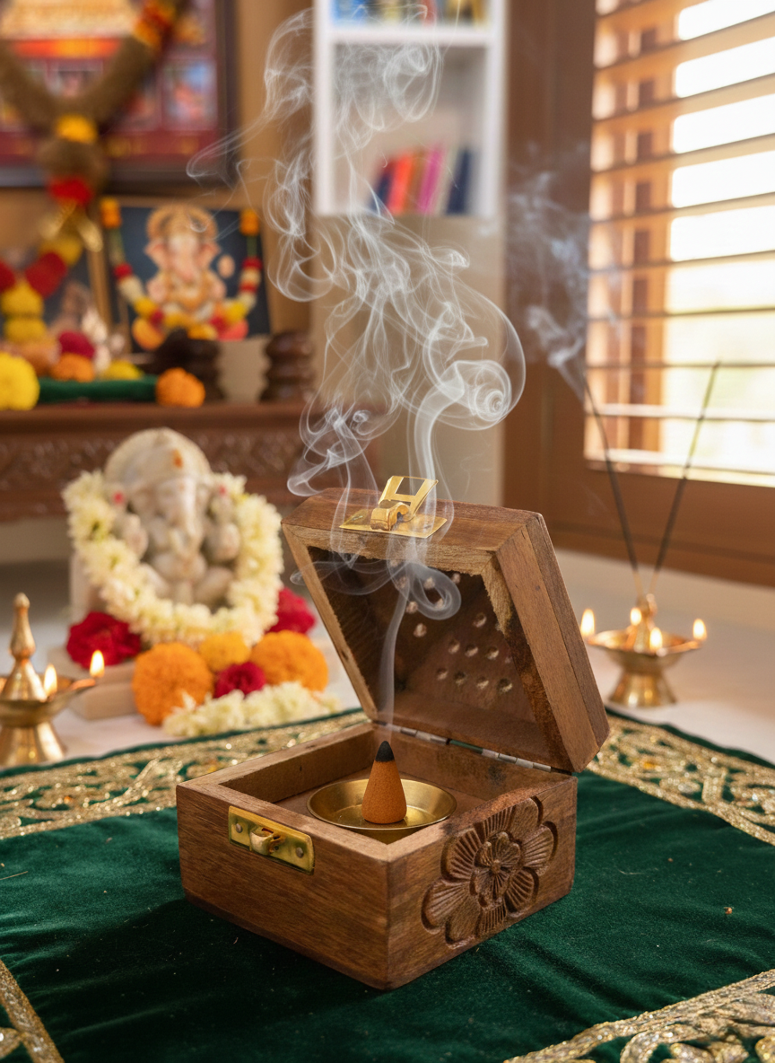 Premium Antique Design Sambrani Dhoop Holder Box decor