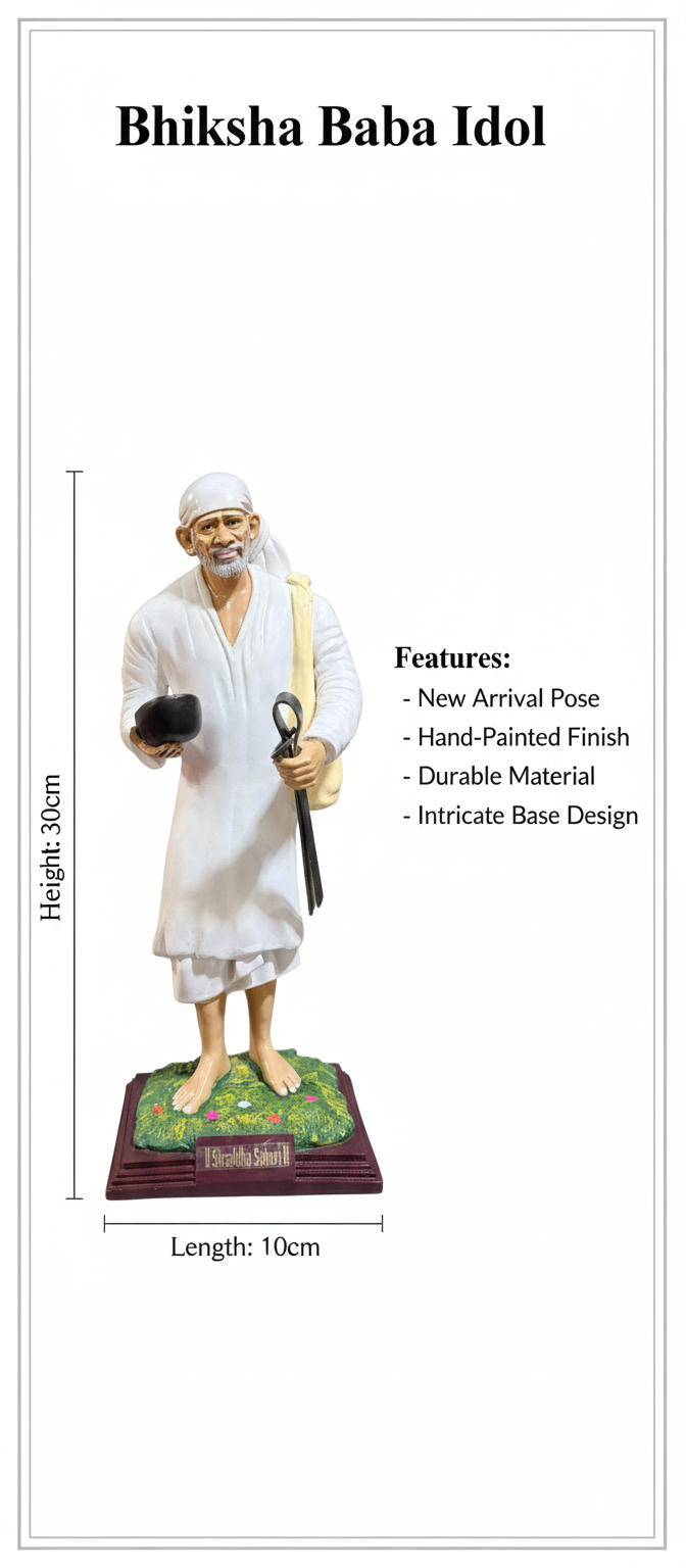 NEW ARRIVAL: Bhiksha Baba Idol (Moorti) - Perfect for Home Mandir