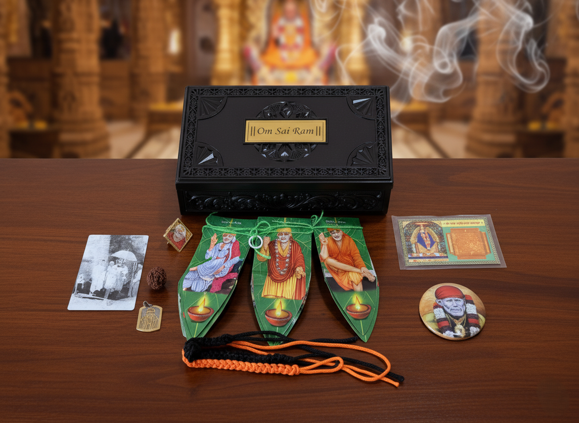 The Sai Kripa Prarthana Pooja Box: Your Personal Shirdi Altar & with 9 Divine Treasures decor