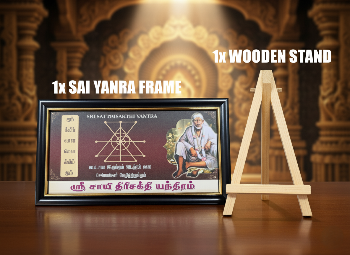 Divine Protection: Shri Sai Baba Trisakthi Yantra pooja Frame decor